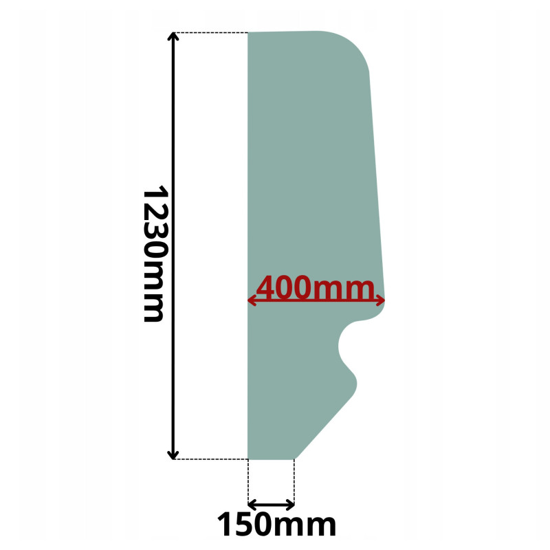 SZYBA LEWA BOCZNA ZA DRZWIAMI JCB (5093)