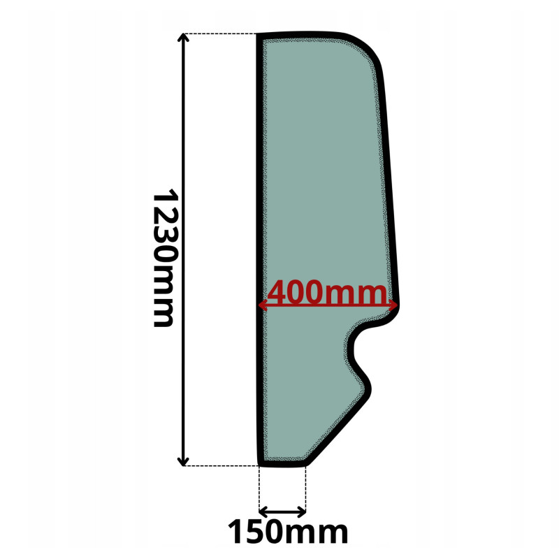 SZYBA LEWA BOCZNA ZA DRZWIAMI JCB (5093)-SITODRUK