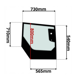 SZYBA PRAWA DRZWI DOLNA KRAMER, WACKER NEUSON (K-0589)-SITODRUK
