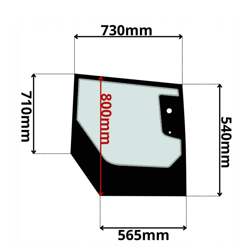 SZYBA PRAWA DRZWI DOLNA KRAMER, WACKER NEUSON (K-0589)-SITODRUK