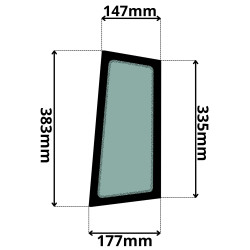 SZYBA PRAWA PRZEDNIA  DOLNA CAT (5105)-SITODRUK