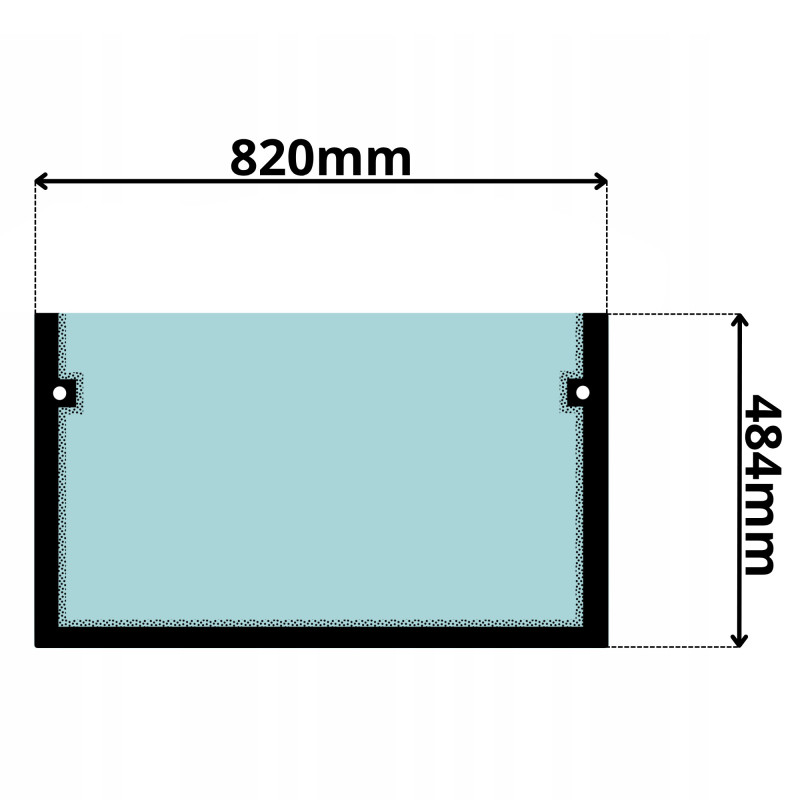 SZYBA PRZEDNIA DOLNA FUCHS, TEREX (5022)-SITODRUK