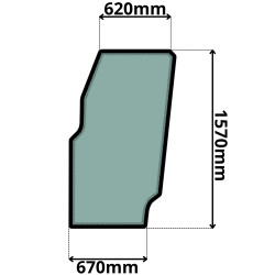 SZYBA PRAWA DRZWI CAT, RÓWNIARKA (G-0388)-SITODRUK