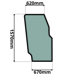 SZYBA LEWA DRZWI CAT, RÓWNIARKA (G-0388)-SITODRUK