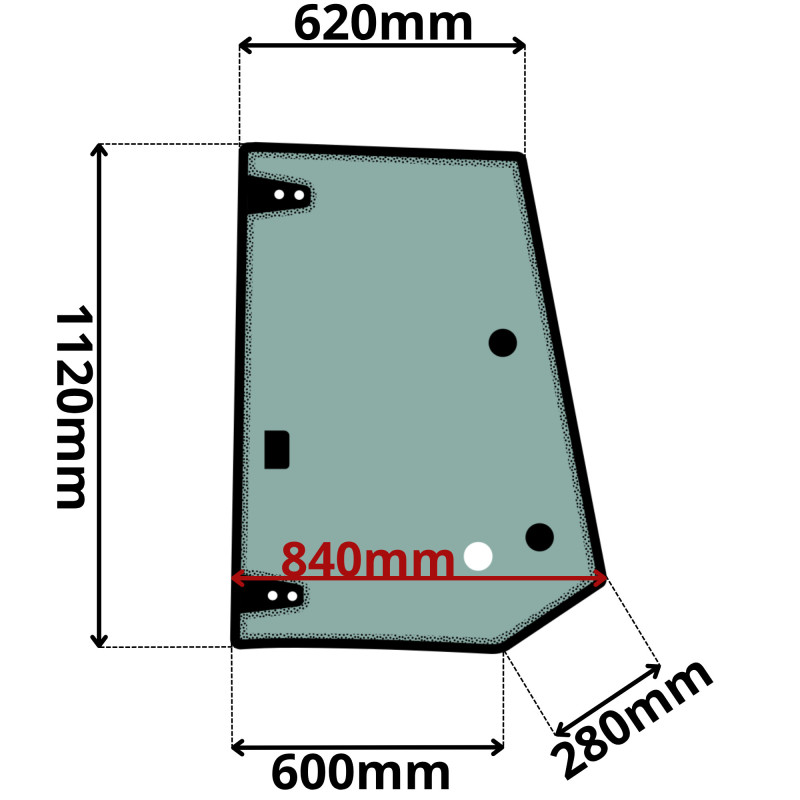SZYBA LEWA BOCZNA ZA DRZWIAMI VOLVO BL (G-0389)-SITODRUK