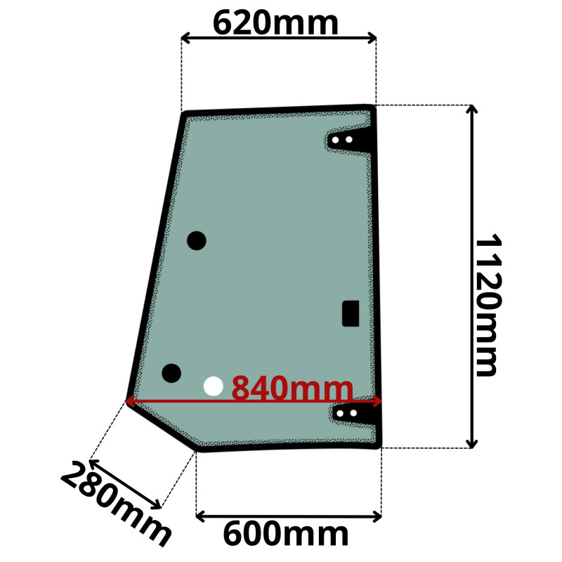 SZYBA PRAWA BOCZNA ZA DRZWIAMI VOLVO BL (G-0389)-SITODRUK