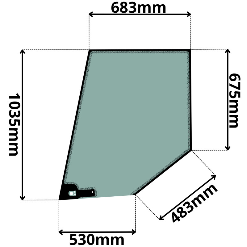 SZYBA LEWA DRZWI GÓRNA VALTRA, VALMET (G-0385)