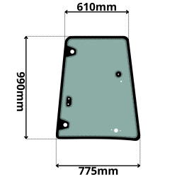 SZYBA LEWA BOCZNA ZA DRZWIAMI CAT (G-0390)-SITODRUK