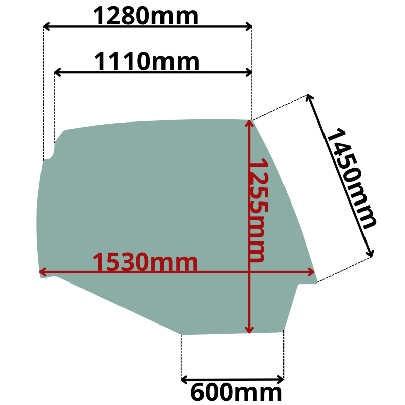 SZYBA PRAWA BOCZNA VOLVO EC, EW (F-0023)