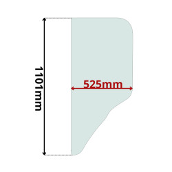 SZYBA BOCZNA LEWA TYŁ CAT 301.5 301.6 301.8 302.5 303.5 304.5 - SERIA 2