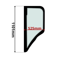 SZYBA LEWA BOK ZA DRZWIAMI CAT (G-0110)-SITODRUK