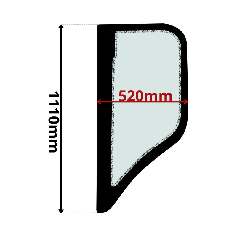 SZYBA LEWA BOK ZA DRZWIAMI CAT (G-0111)-SITODRUK
