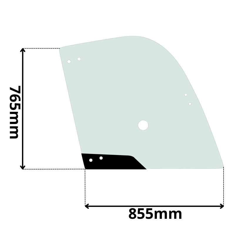 SZYBA PRAWA BOCZNA GÓRNA UCHYLANA KRAMER (G-0412)-SITODRUK