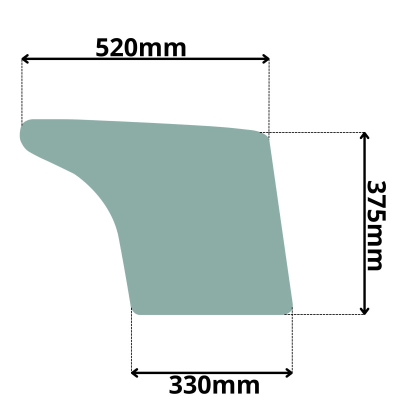 SZYBA PRAWA DOLNA KUBOTA KX (K-0031)
