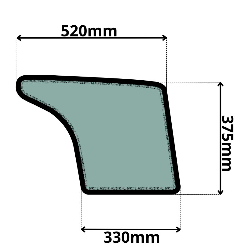 SZYBA PRAWA DOLNA KUBOTA (K-0031)-SITODRUK