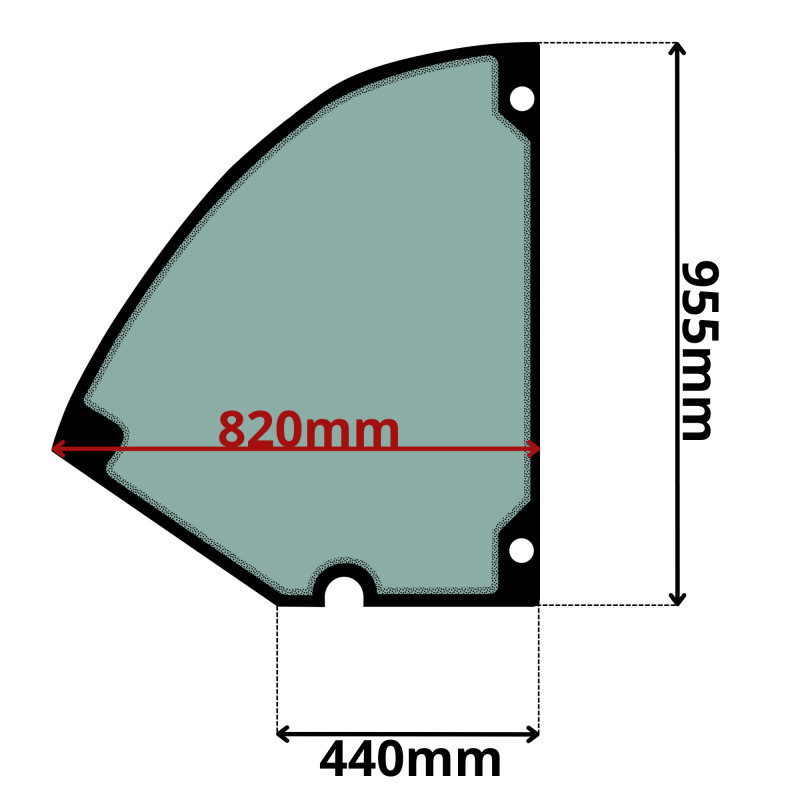 SZYBA LEWA DRZWI TEREX, GENIE (G-0710)-SITODRUK