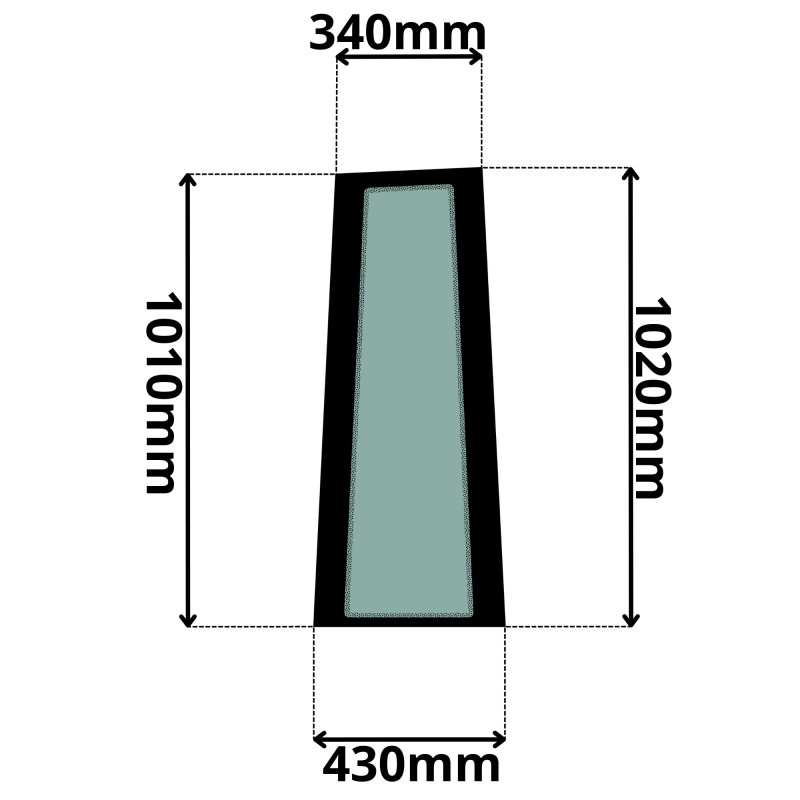 SZYBA PRAWA BOCZNA ZA DRZWIAMI CAT (K-0115)-SITODRUK