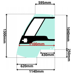 SZYBA DRZWI LEWA NISSAN WÓZEK WIDOWY (K-0545)-SITODRUK