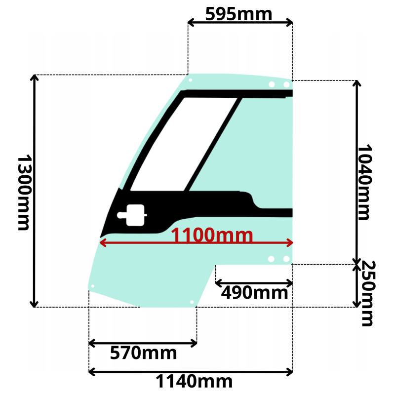 SZYBA LEWA DRZWI NISSAN WERSJA Z OKIENKIEM (K-0547)-SITODRUK