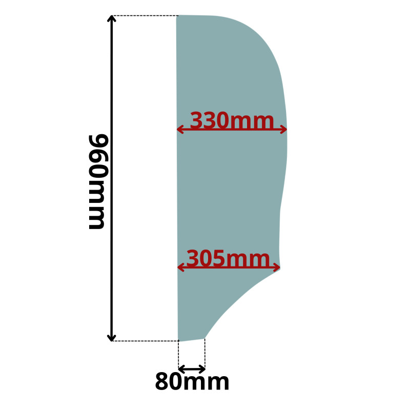 SZYBA LEWA, PRAWA BOK ZA DRZWIAMI WACKER NEUSON (K-0019)