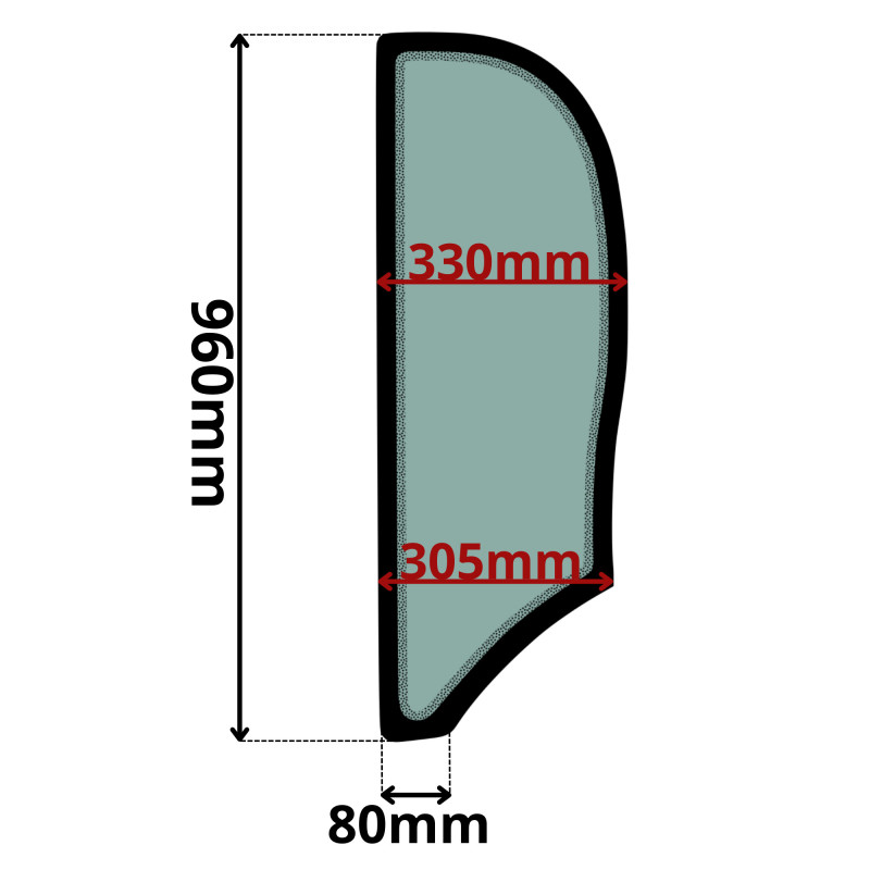 SZYBA LEWA BOK ZA DRZWIAMI WACKER NEUSON (K-0019)-SITODRUK