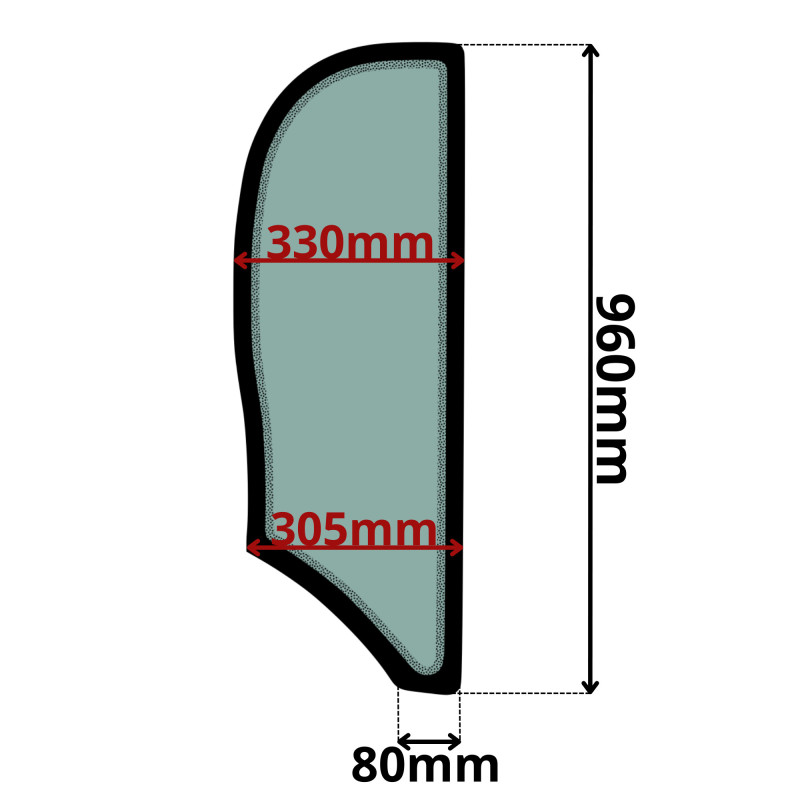 SZYBA PRAWA BOK ZA DRZWIAMI WACKER NEUSON (K-0019)-SITODRUK