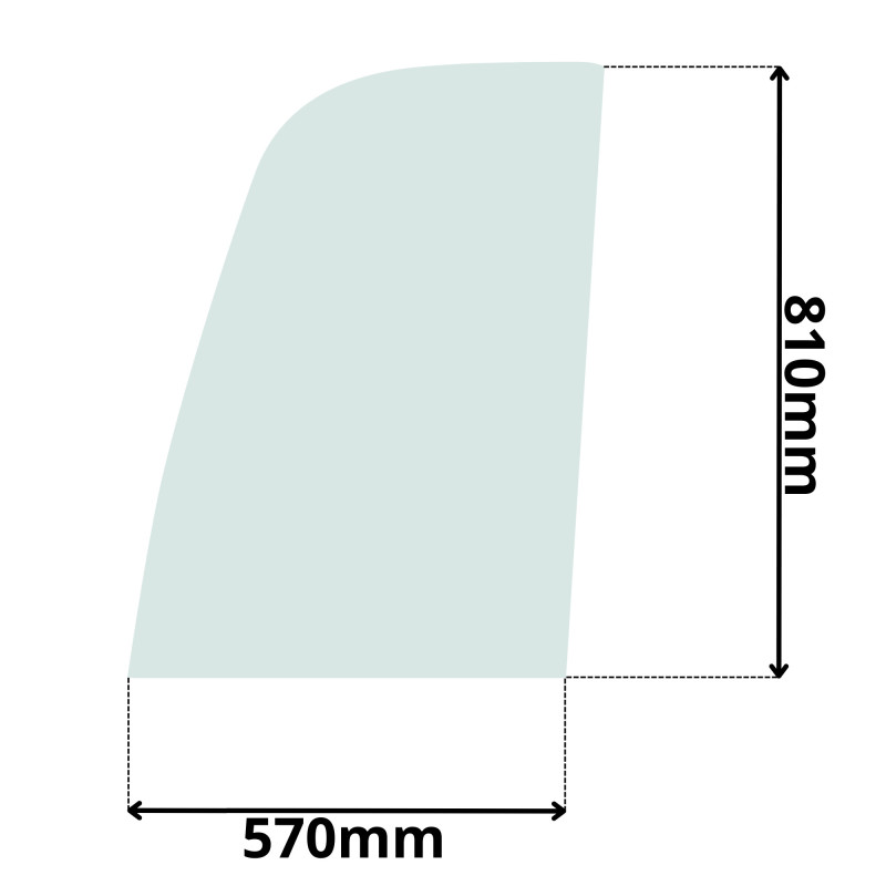 SZYBA LEWA DRZWI GÓRNA JCB (K-0270)