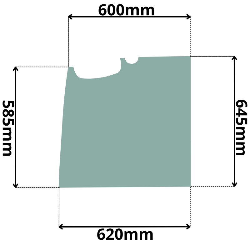 SZYBA LEWA DRZWI DOLNA BOBCAT (K-0269)