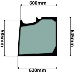 SZYBA LEWA DRZWI DOLNA BOBCAT (K-0269)-SITODRUK