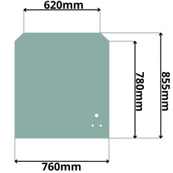 SZYBA PRZEDNIA GÓRNA TEREX, YANMAR (G-0569)