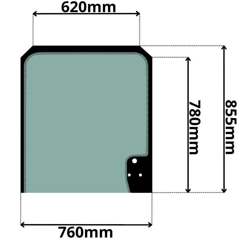 SZYBA PRZEDNIA GÓRNA TEREX, YANMAR (G-0569)-SITODRUK