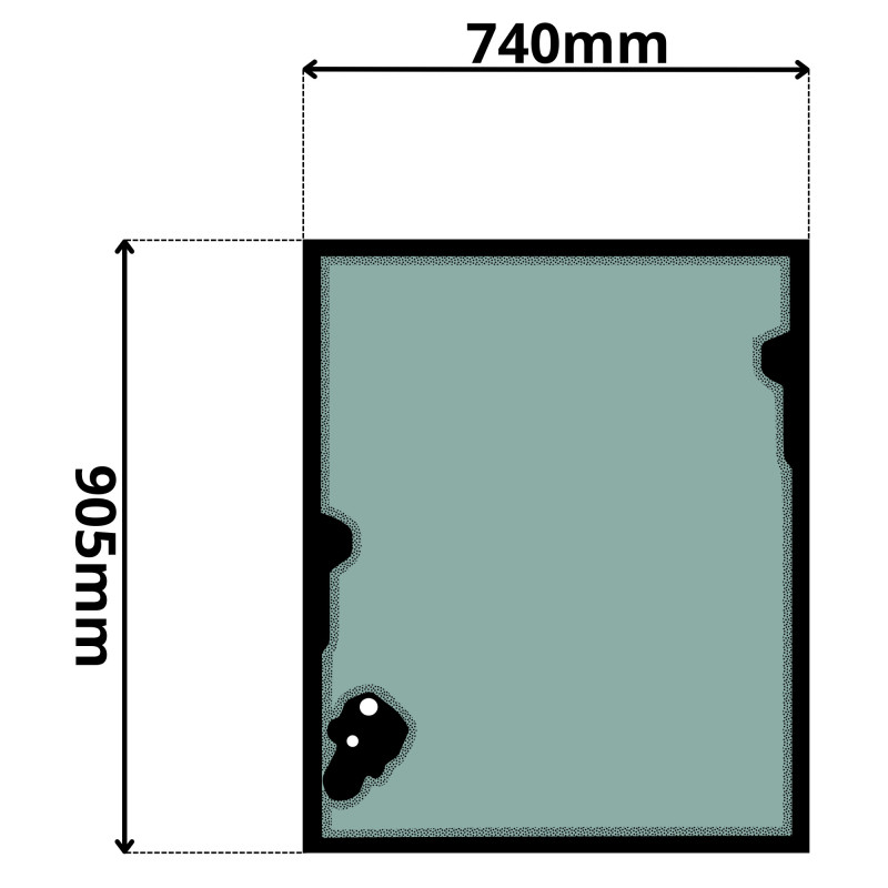 SZYBA PRZEDNIA GÓRNA BOBCAT, DOOSAN (G-0566)-SITODRUK