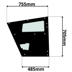 SZYBA LEWA DRZWI DOLNA MERLO ROTO (G-0572)-SITODRUK