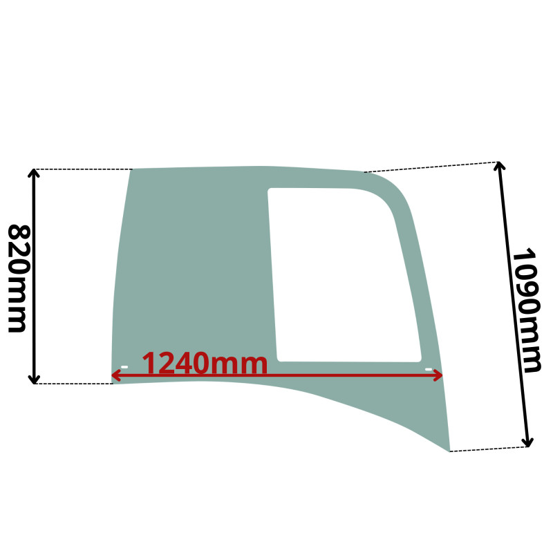 SZYBA PRAWA BOCZNA VOLVO EC WERSJA Z OKIENKIEM (0453)