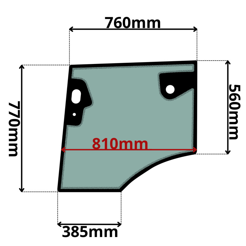 SZYBA LEWA DRZWI DOLNA CAT (G-0232)-SITDORUK