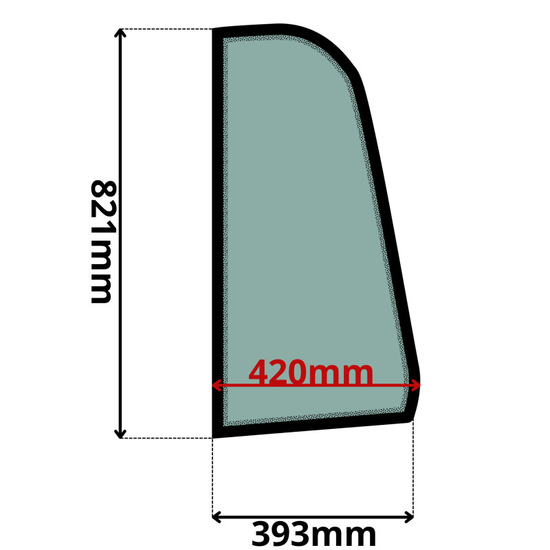 SZYBA LEWA BOCZNA ZA DRZWIAMI MANITOU MLT, MT (G-0340)-SITODRUK