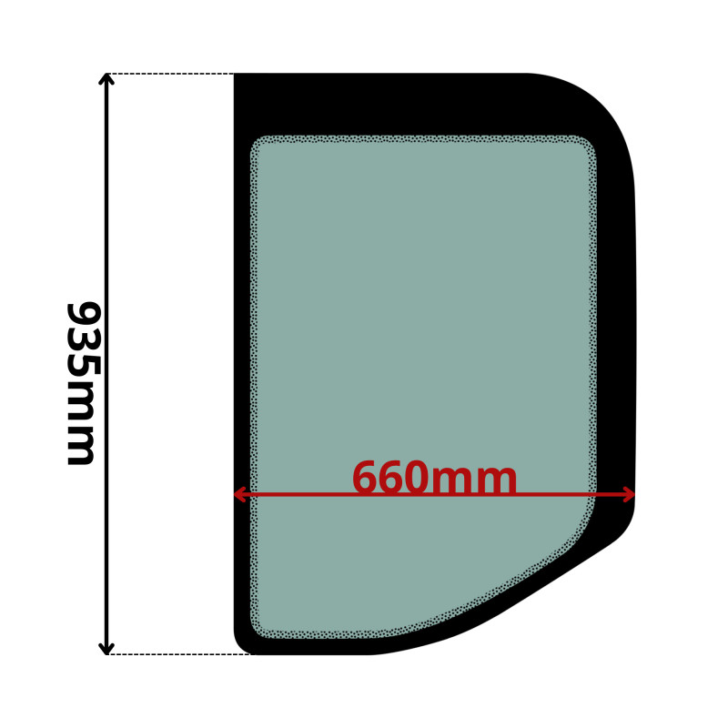 SZYBA LEWA BOCZNA ZA DRZWIAMI VOLVO ECR (G-0337)-SITODRUK