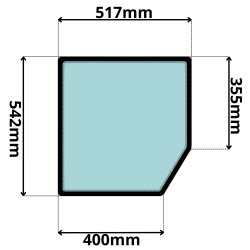 SZYBA LEWA DRZWI DOLNA HITACHI FIAT EX (G-0308)-SITODRUK