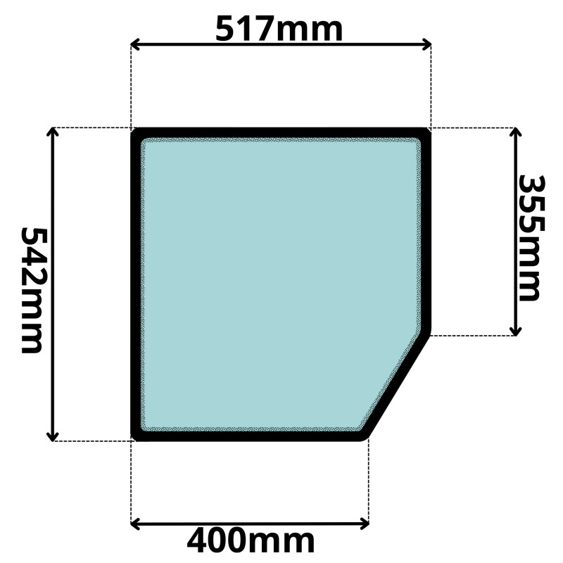 SZYBA LEWA DRZWI DOLNA HITACHI FIAT EX (G-0308)-SITODRUK