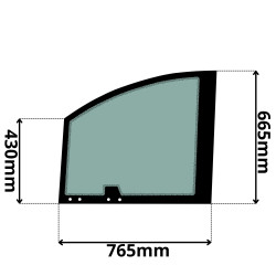 SZYBA LEWA DRZWI GÓRNA CAT, CLAAS TARGO (G-0350)-SITODRUK