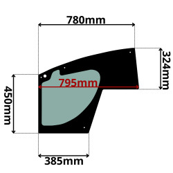 SZYBA LEWA DRZWI DOLNA KRAMER (G-0347)-SITODRUK