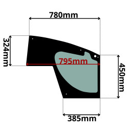 SZYBA PRAWA DRZWI DOLNA KRAMER (G-0347)-SITODRUK