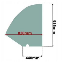 SZYBA LEWA DRZWI GÓRNA TEREX, GENIE (G-0723)
