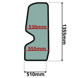 SZYBA LEWA DRZWI BOBCAT (G-0225)-SITODRUK