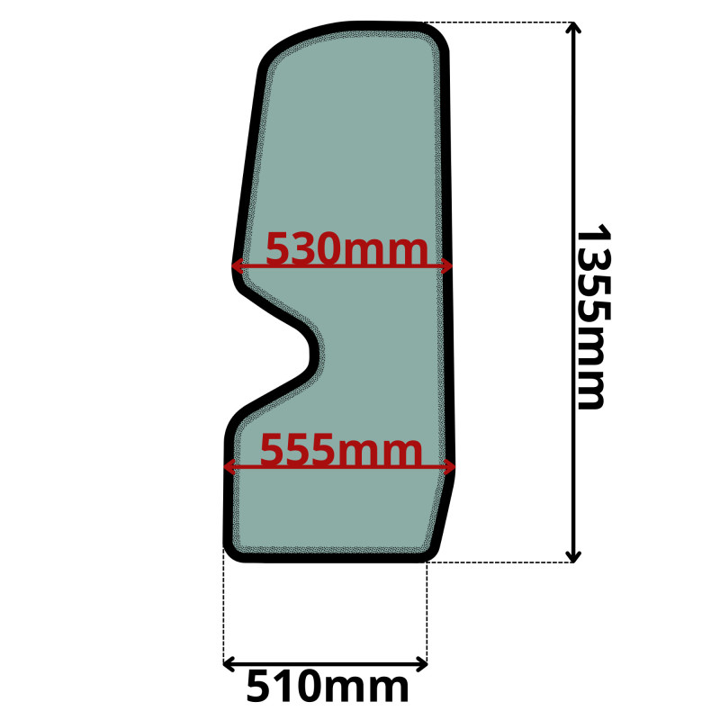 SZYBA LEWA DRZWI BOBCAT (G-0225)-SITODRUK