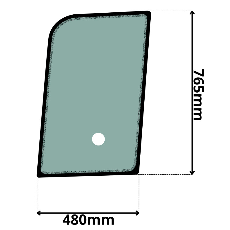 SZYBA LEWA DRZWI GÓRNA BOBCAT (G-0284)-SITODRUK
