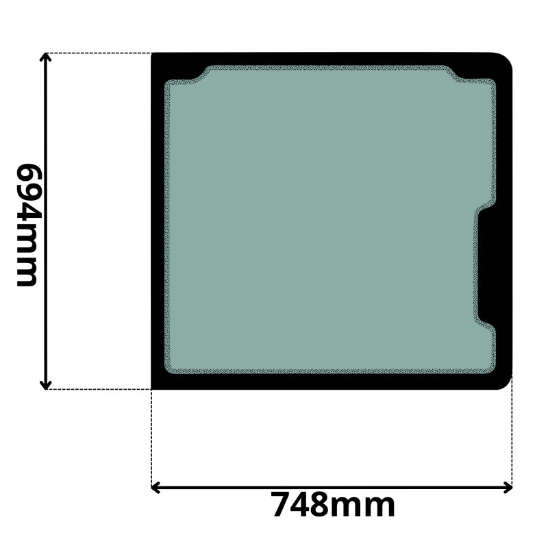SZYBA TYLNA KUBOTA KX (G-0246)-SITODRUK