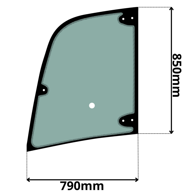 SZYBA LEWA DRZWI GÓRNA WACKER NEUSON, WEIDEMANN WL (G-0235)-SITODRUK