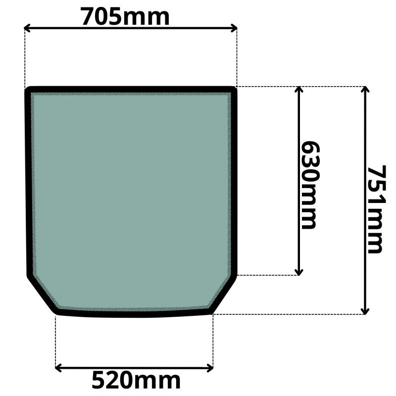 SZYBA TYLNA KUBOTA (G-0197)-SITODRUK
