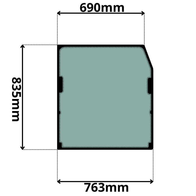 SZYBA CZOŁOWA GÓRNA KUBOTA (G-0195)-SITODRUK